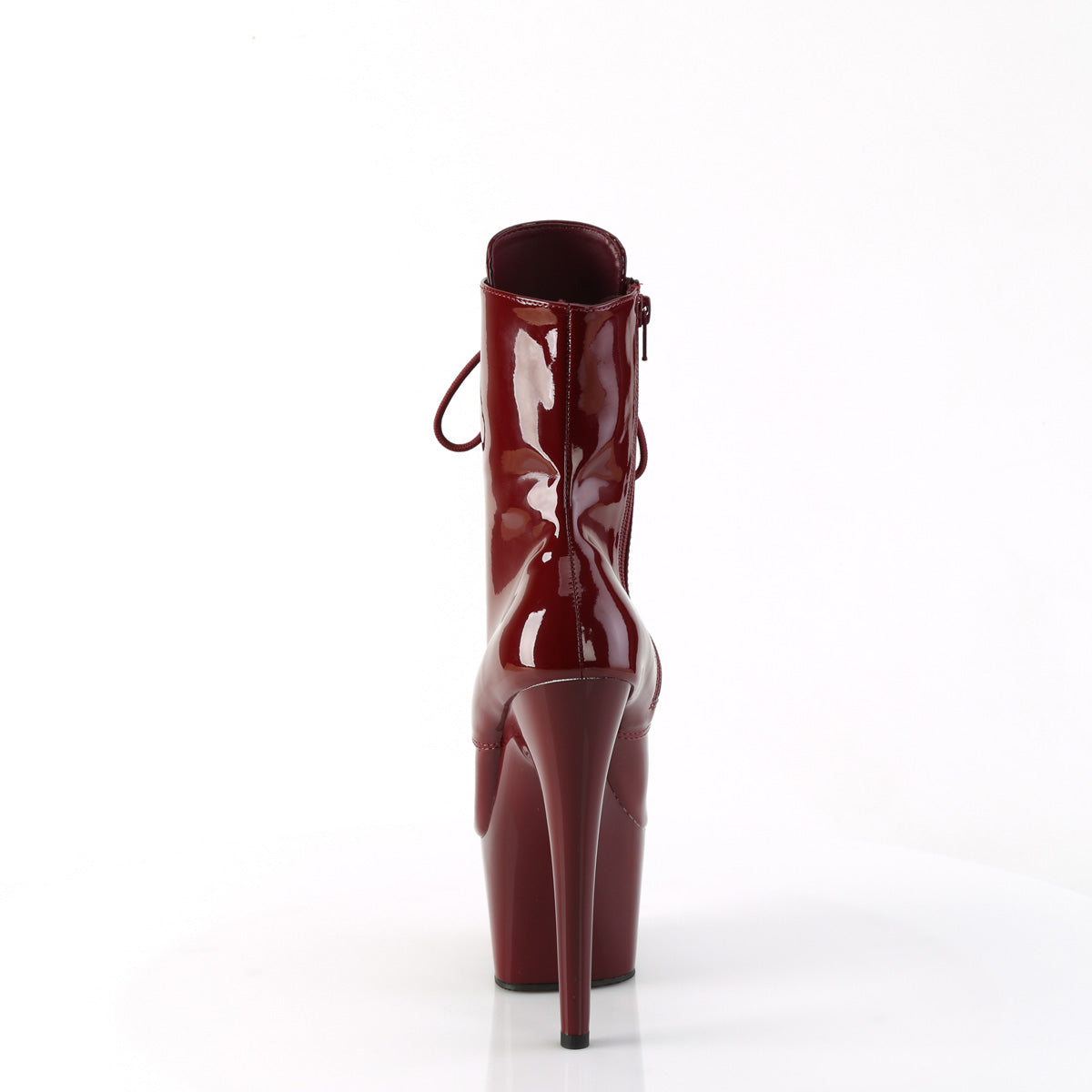 ADORE-1020 7" Heel, 2 3/4" PF Lace-Up Front Ankle Boot, Side Zip