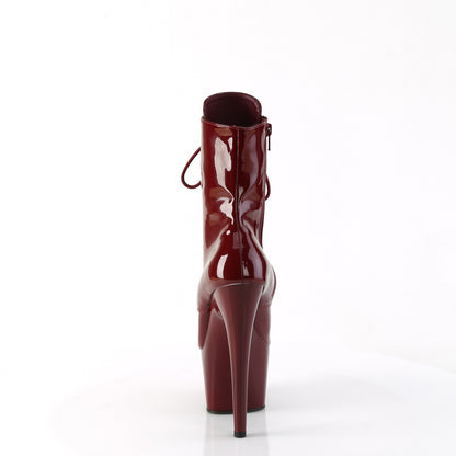 ADORE-1020 7" Heel, 2 3/4" PF Lace-Up Front Ankle Boot, Side Zip