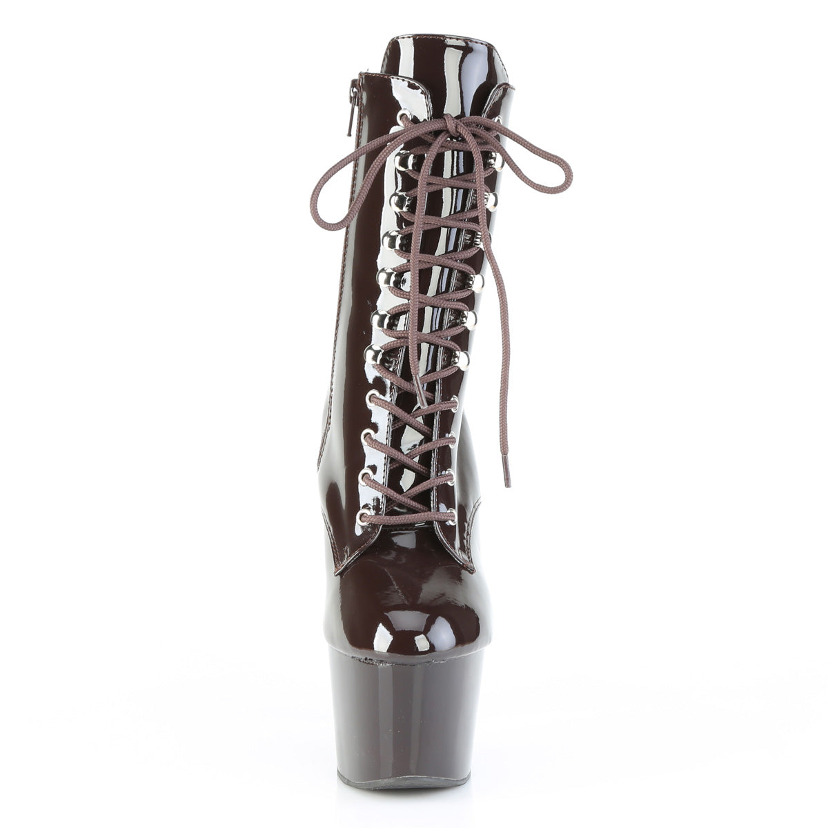 ADORE-1020 7" Heel, 2 3/4" PF Lace-Up Front Ankle Boot, Side Zip