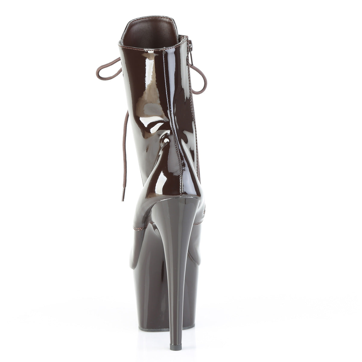 ADORE-1020 7" Heel, 2 3/4" PF Lace-Up Front Ankle Boot, Side Zip