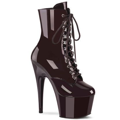 ADORE-1020 7" Heel, 2 3/4" PF Lace-Up Front Ankle Boot, Side Zip
