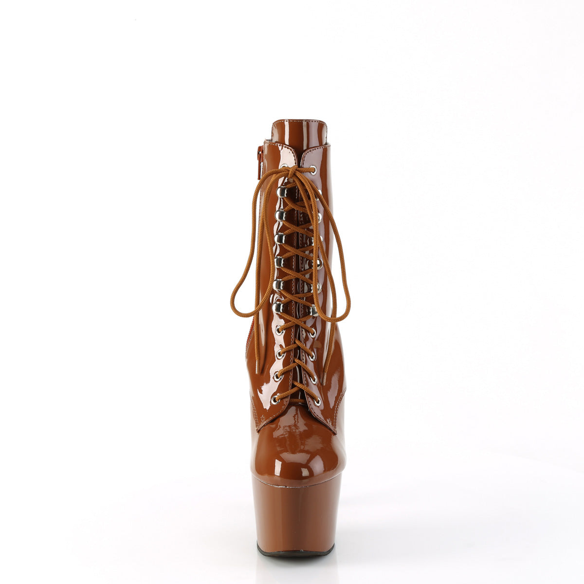 ADORE-1020 7" Heel, 2 3/4" PF Lace-Up Front Ankle Boot, Side Zip