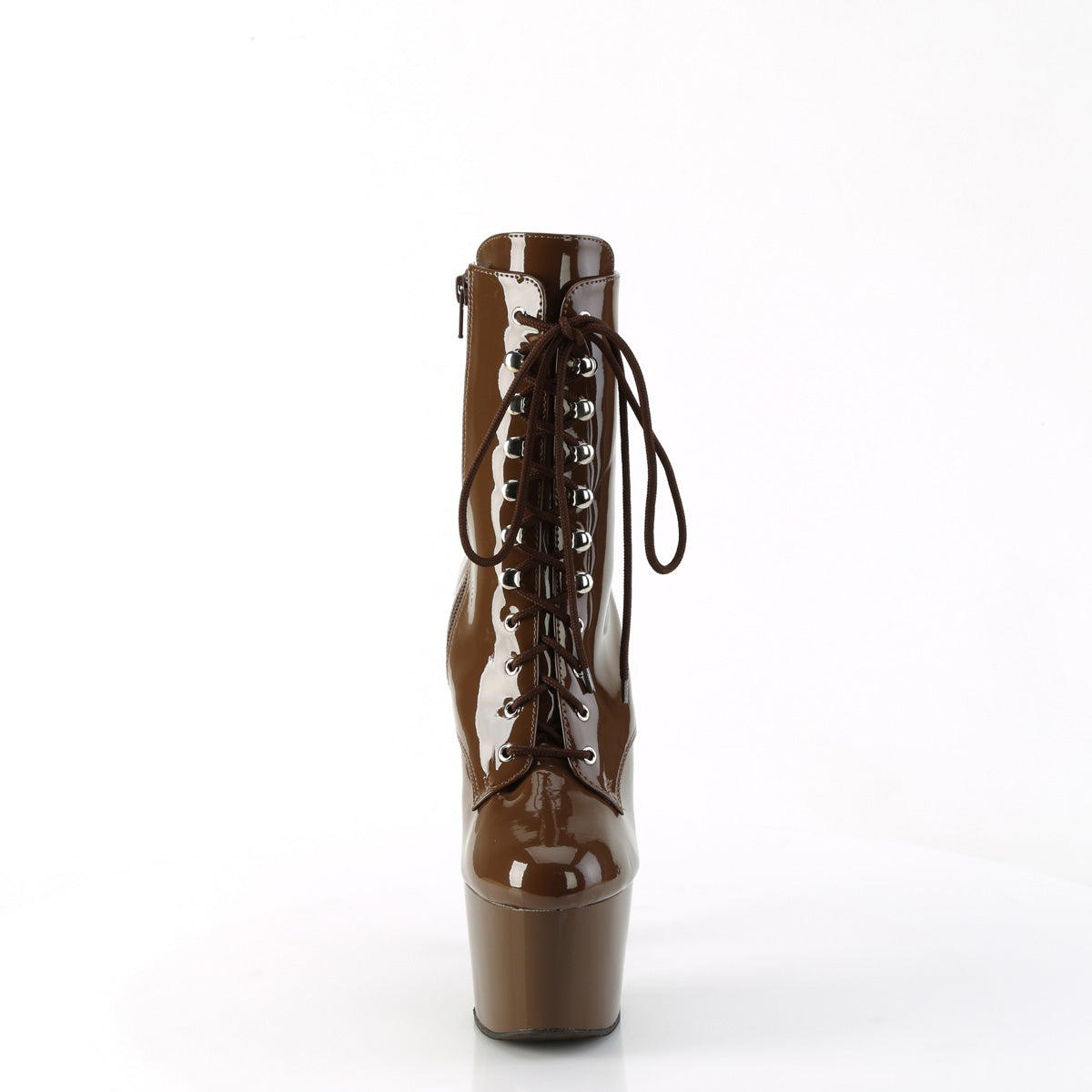 ADORE-1020 7" Heel, 2 3/4" PF Lace-Up Front Ankle Boot, Side Zip