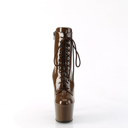 ADORE-1020 7" Heel, 2 3/4" PF Lace-Up Front Ankle Boot, Side Zip