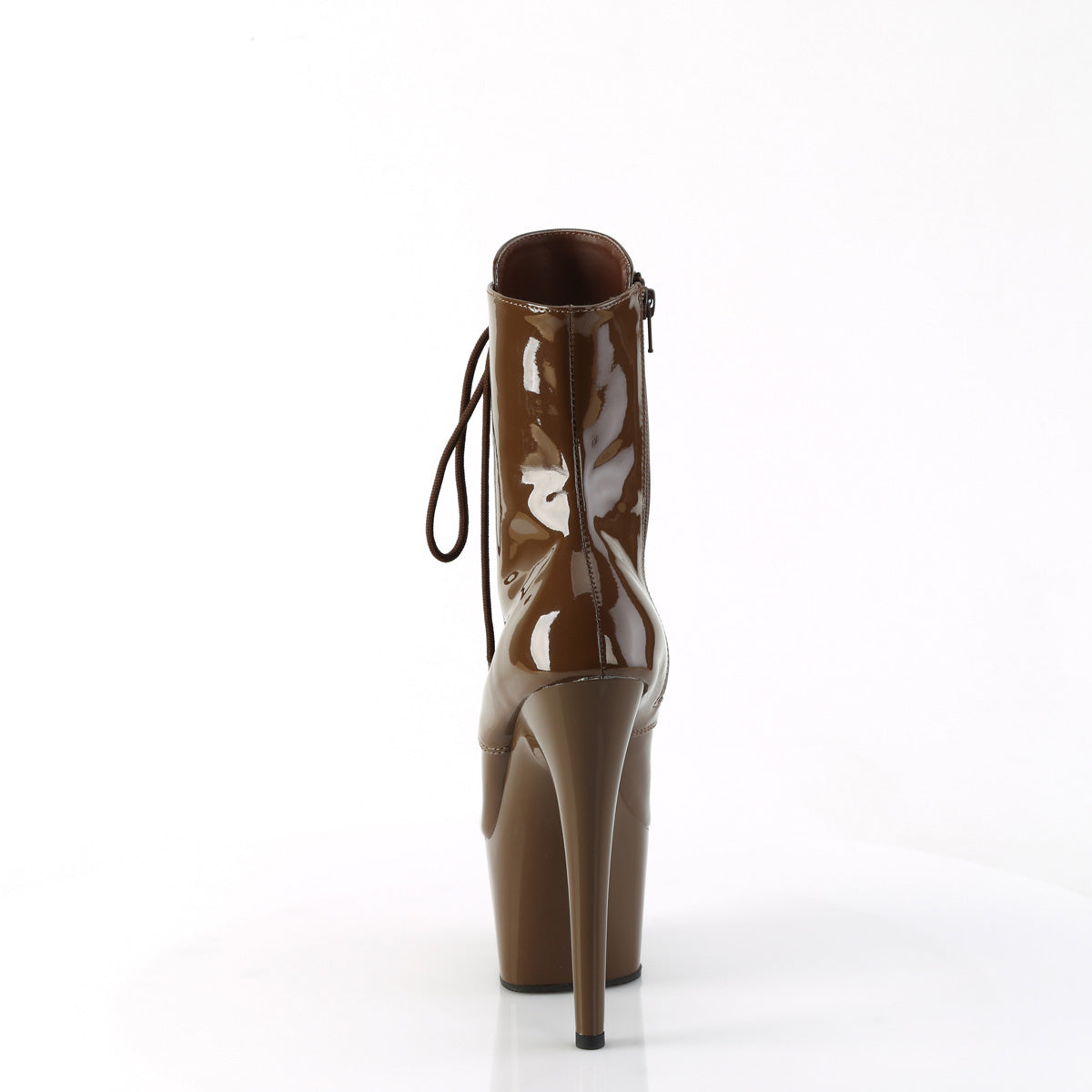 ADORE-1020 7" Heel, 2 3/4" PF Lace-Up Front Ankle Boot, Side Zip