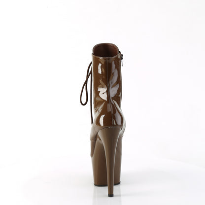ADORE-1020 7" Heel, 2 3/4" PF Lace-Up Front Ankle Boot, Side Zip