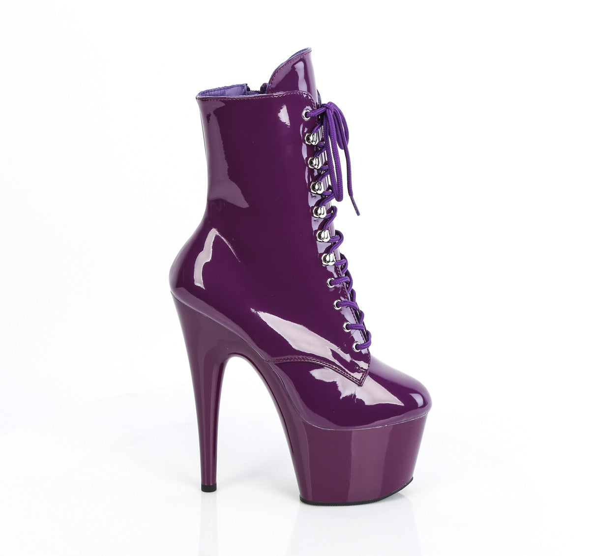 ADORE-1020 *7" Heel, 2 3/4" PF Lace-Front Ankle Boot, Side Zip