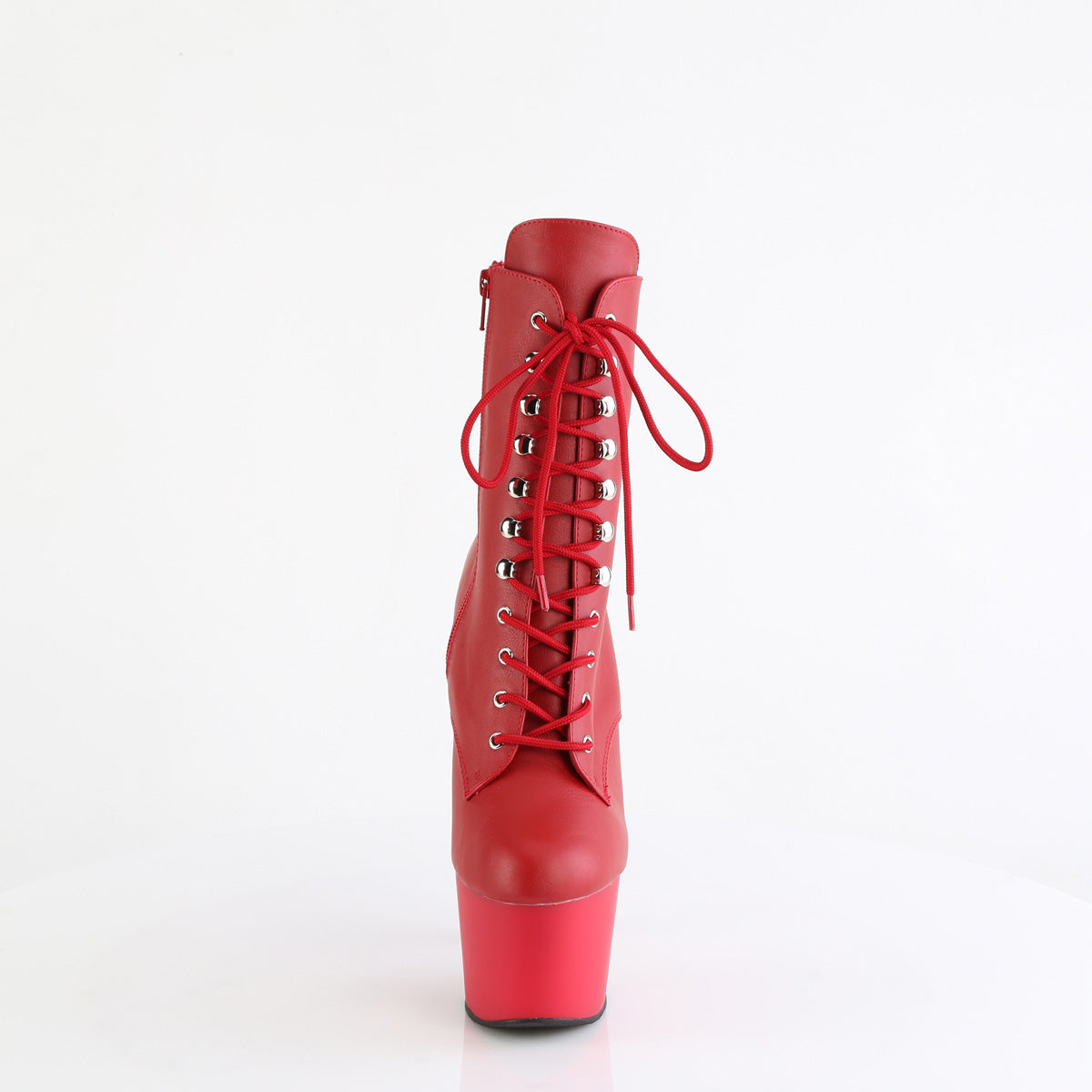 ADORE-1020 7" Heel, 2 3/4" PF Lace-Front Ankle Boot, Side Zip