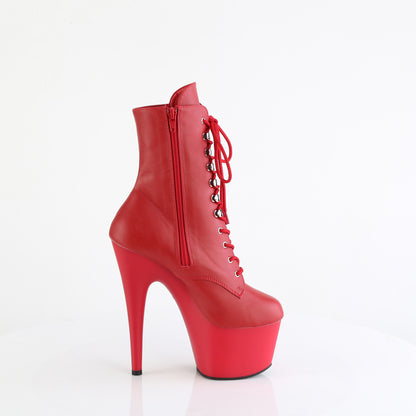 ADORE-1020 7" Heel, 2 3/4" PF Lace-Front Ankle Boot, Side Zip