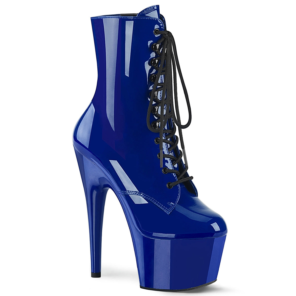 ADORE-1020 7" Heel, 2 3/4" PF Lace-Front Ankle Boot, Side Zip