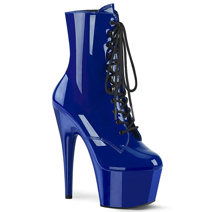 ADORE-1020 7" Heel, 2 3/4" PF Lace-Front Ankle Boot, Side Zip