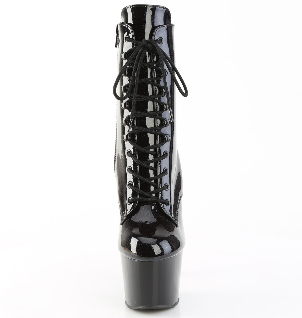 ADORE-1020BLG 7" Heel, 2 3/4" PF Lace-Up Front Ankle Boot, Side Zip
