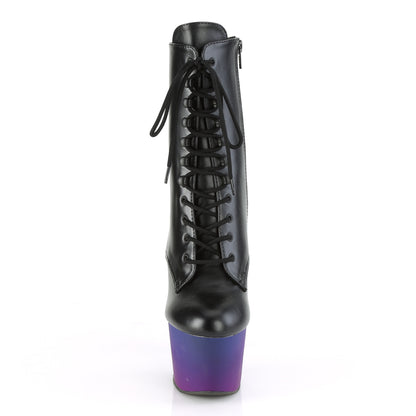 ADORE-1020BP *7" Heel, 2 3/4" PF Lace-Up Ankle Boot, Side Zip