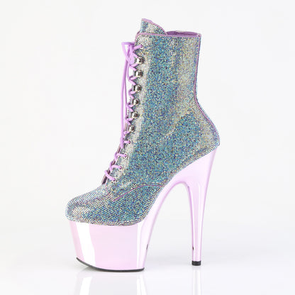 ADORE-1020CHRS *7" Heel , 2 3/4" PF RS Embellished Ankle Boot, Side Zip
