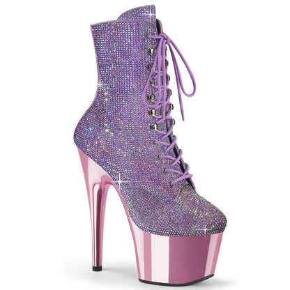 ADORE-1020CHRS *7" Heel , 2 3/4" PF RS Embellished Ankle Boot, Side Zip