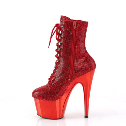 ADORE-1020CHRS *7" Heel , 2 3/4" PF RS Embellished Ankle Boot, Side Zip