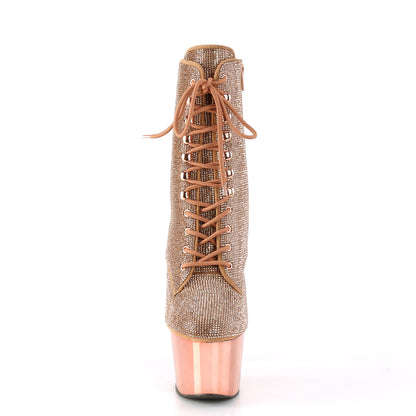 ADORE-1020CHRS *7" Heel , 2 3/4" PF RS Embellished Ankle Boot, Side Zip