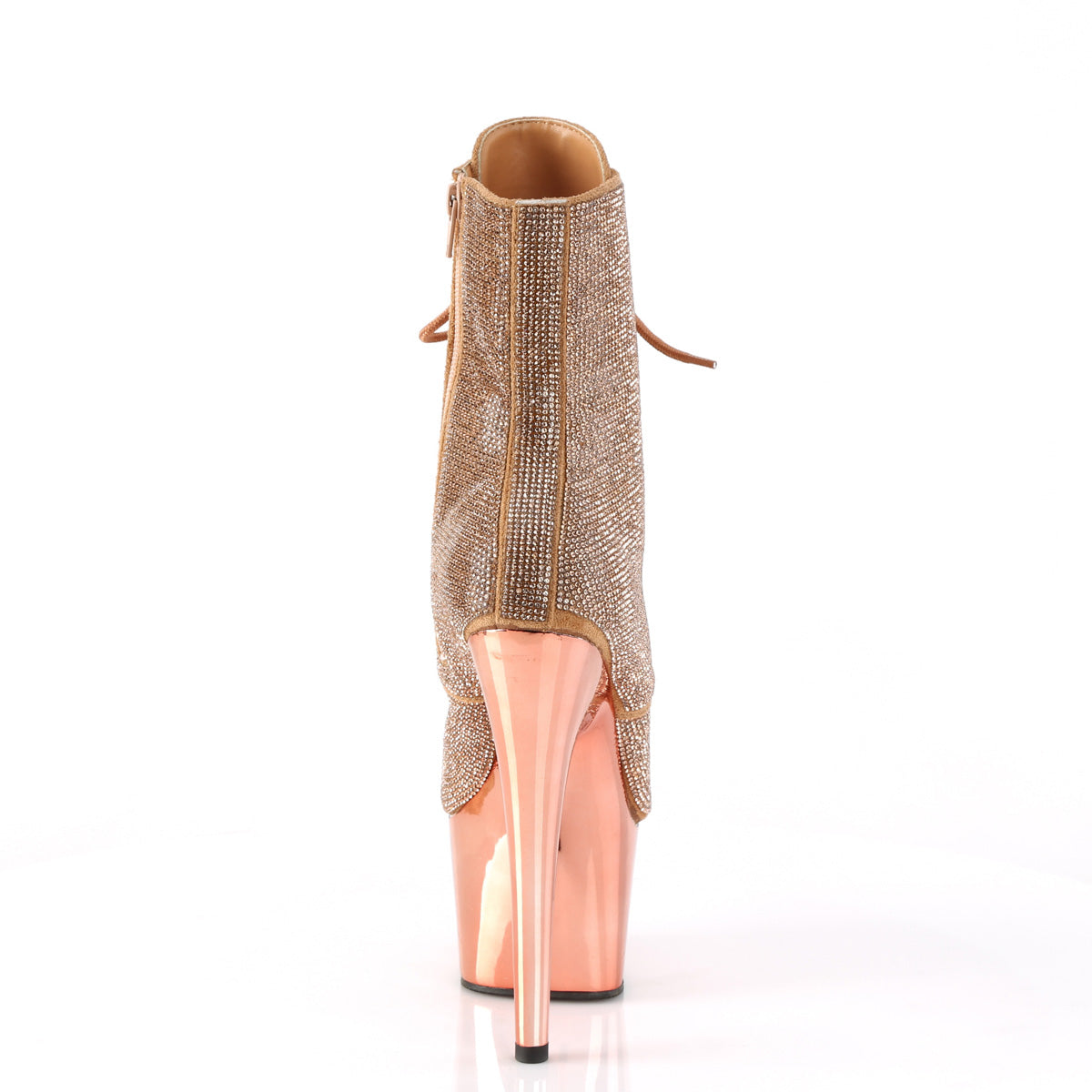 ADORE-1020CHRS *7" Heel , 2 3/4" PF RS Embellished Ankle Boot, Side Zip