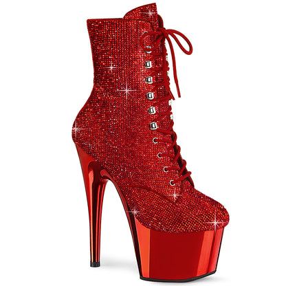 ADORE-1020CHRS *7" Heel , 2 3/4" PF RS Embellished Ankle Boot, Side Zip