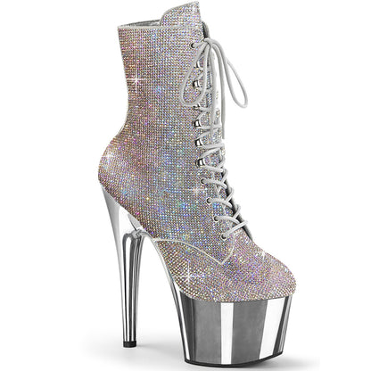 ADORE-1020CHRS *7" Heel , 2 3/4" PF RS Embellished Ankle Boot, Side Zip