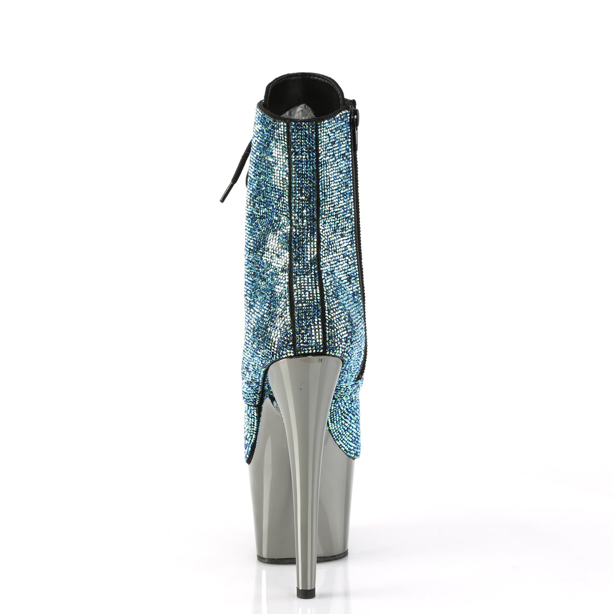 ADORE-1020CHRS *7" Heel , 2 3/4" PF RS Embellished Ankle Boot, Side Zip