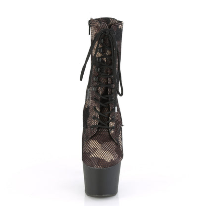 ADORE-1020CM *7" Heel, 2 3/4" PF Lace-Up Front Ankle Boot, Side Zip
