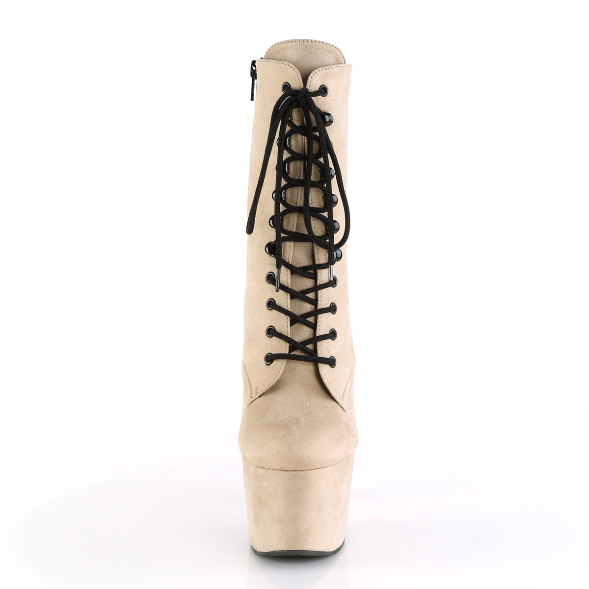 ADORE-1020FS *7" Heel, 2 3/4" PF Lace-Up Ankle Boot, Side Zip