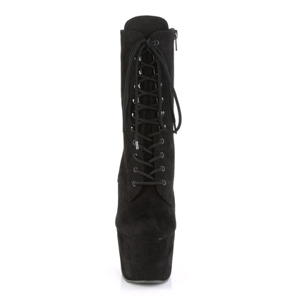 ADORE-1020FS *7" Heel, 2 3/4" PF Lace-Up Ankle Boot, Side Zip