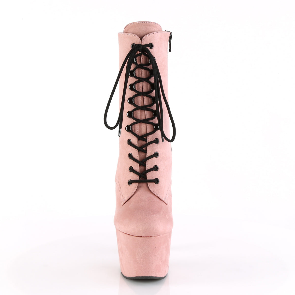 ADORE-1020FS 7" Heel, 2 3/4" PF Lace-Up Ankle Boot, Side Zip