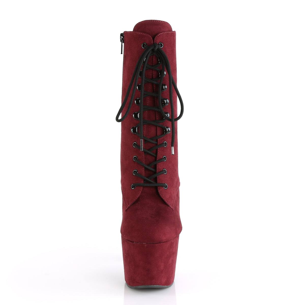 ADORE-1020FS 7" Heel, 2 3/4" PF Lace-Up Ankle Boot, Side Zip