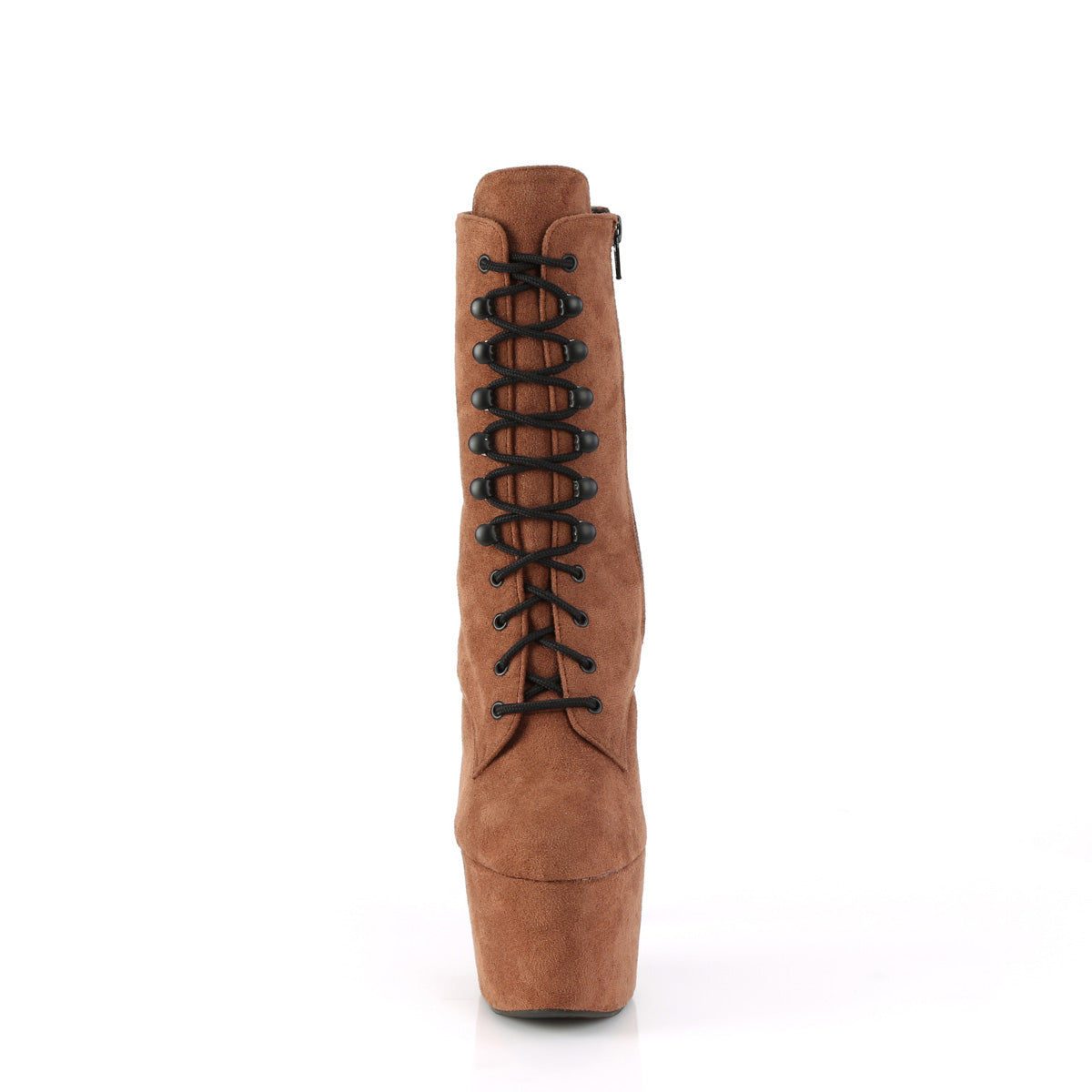 ADORE-1020FS *7" Heel, 2 3/4" PF Lace-Up Ankle Boot, Side Zip