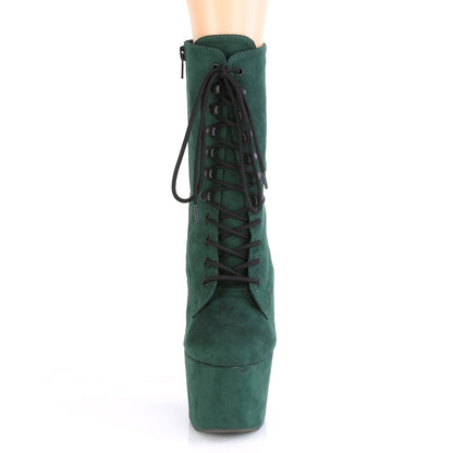 ADORE-1020FS *7" Heel, 2 3/4" PF Lace-Up Ankle Boot, Side Zip