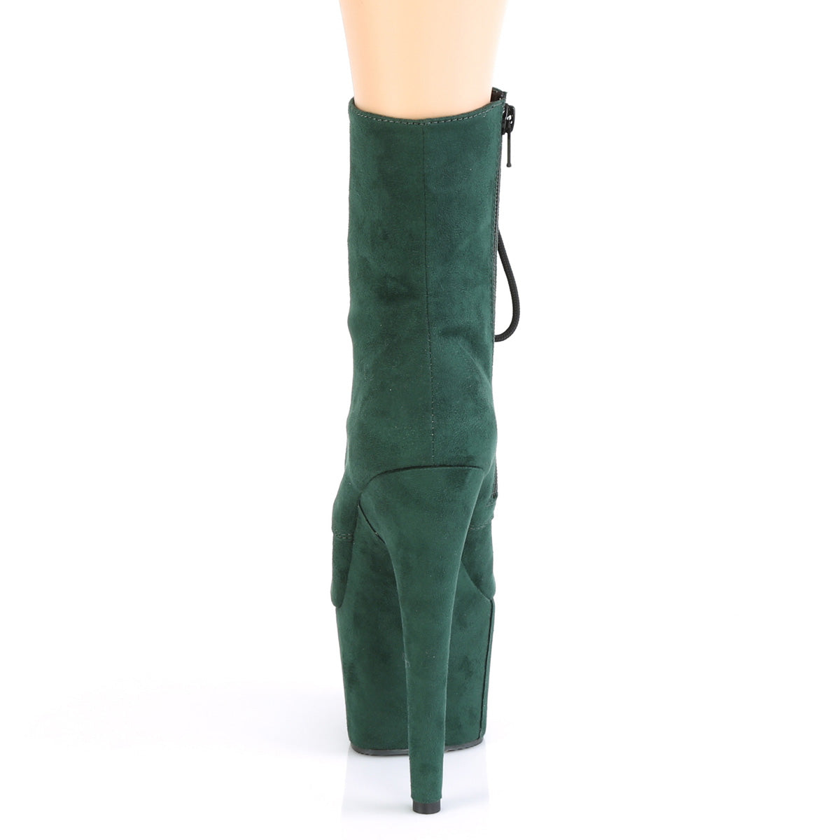 ADORE-1020FS *7" Heel, 2 3/4" PF Lace-Up Ankle Boot, Side Zip