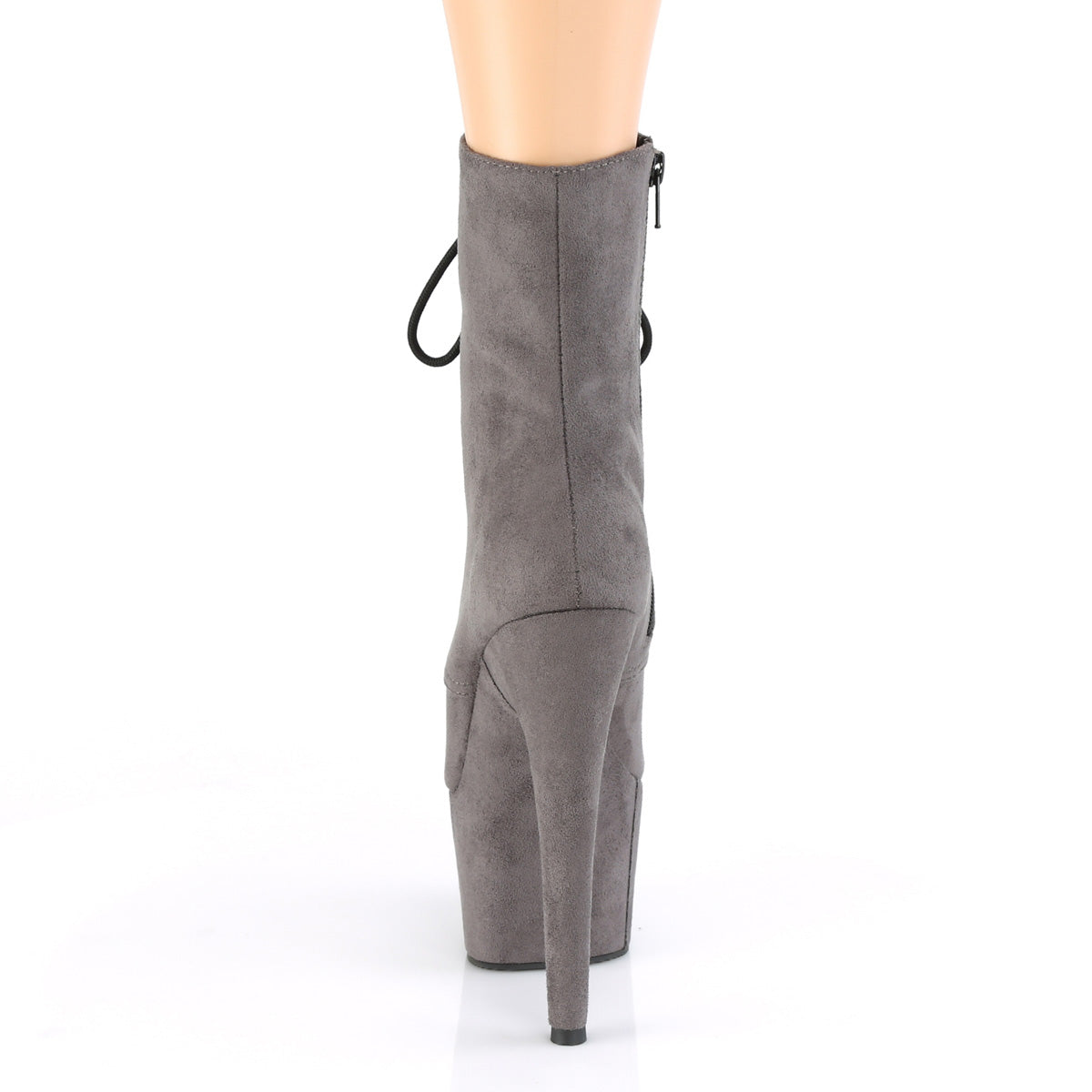 ADORE-1020FS 7" Heel, 2 3/4" PF Lace-Up Ankle Boot, Side Zip