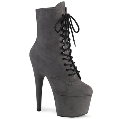 ADORE-1020FS 7" Heel, 2 3/4" PF Lace-Up Ankle Boot, Side Zip
