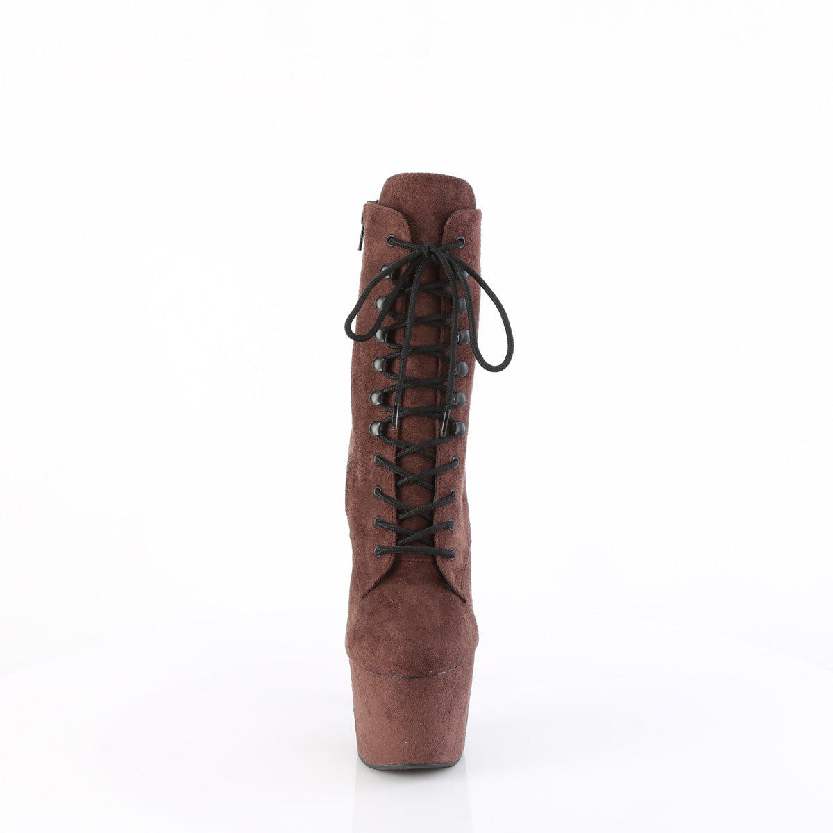 ADORE-1020FS *7" Heel, 2 3/4" PF Lace-Up Ankle Boot, Side Zip