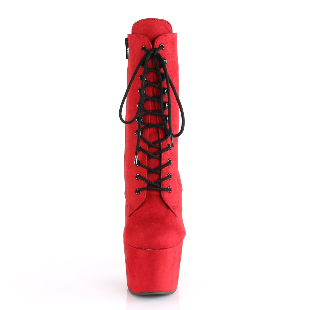 ADORE-1020FS *7" Heel, 2 3/4" PF Lace-Up Ankle Boot, Side Zip