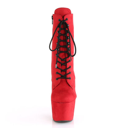 ADORE-1020FS *7" Heel, 2 3/4" PF Lace-Up Ankle Boot, Side Zip
