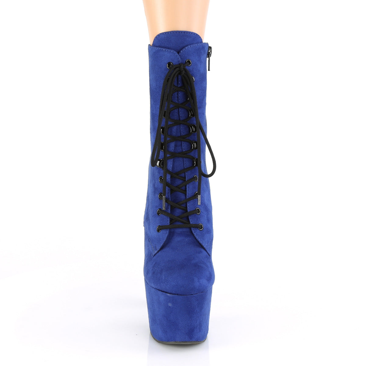 ADORE-1020FS *7" Heel, 2 3/4" PF Lace-Up Front Ankle Boot, Side Zip