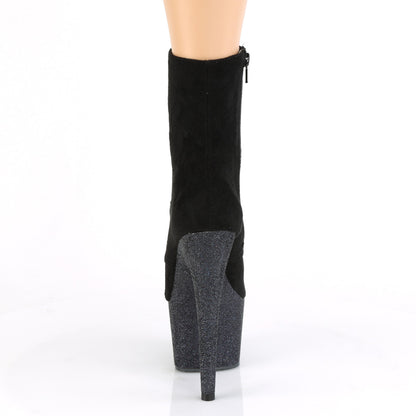 ADORE-1020FSMG *7" Heel, 2 3/4" PF Lace-Up Front Ankle Boot, Side Zip