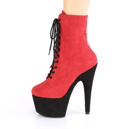 ADORE-1020FSTT *7" Heel, 2 3/4" PF Two Tone Lace-Up Ankle Boot, Side Zip