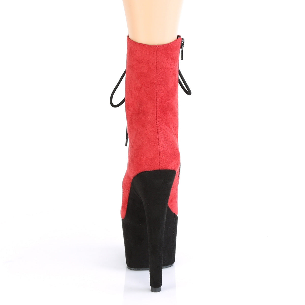 ADORE-1020FSTT *7" Heel, 2 3/4" PF Two Tone Lace-Up Ankle Boot, Side Zip