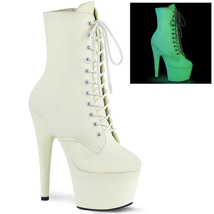 ADORE-1020GD *7" Heel, 2 3/4" PF Lace-Up Front Ankle Boot, Side ZIp