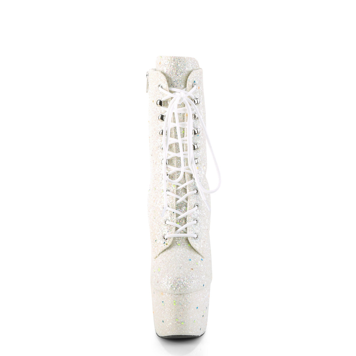 ADORE-1020GDLG *7" Heel, 2 3/4" PF Lace-Up Front Ankle Boot, Side Zip