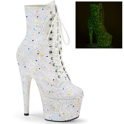 ADORE-1020GDLG *7" Heel, 2 3/4" PF Lace-Up Front Ankle Boot, Side Zip