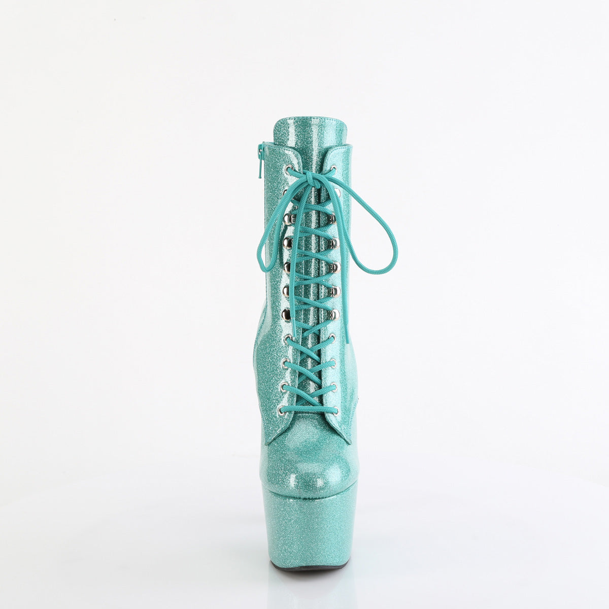ADORE-1020GP *7" Heel, 2 3/4" PF Lace-Up Front Ankle Boot, Side Zip