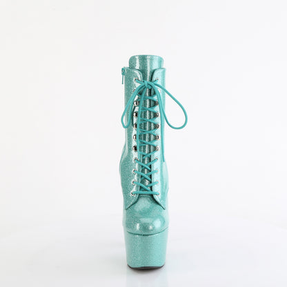 ADORE-1020GP *7" Heel, 2 3/4" PF Lace-Up Front Ankle Boot, Side Zip