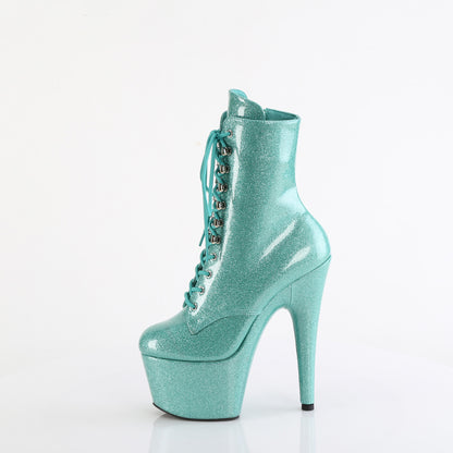 ADORE-1020GP *7" Heel, 2 3/4" PF Lace-Up Front Ankle Boot, Side Zip