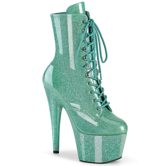 ADORE-1020GP *7" Heel, 2 3/4" PF Lace-Up Front Ankle Boot, Side Zip