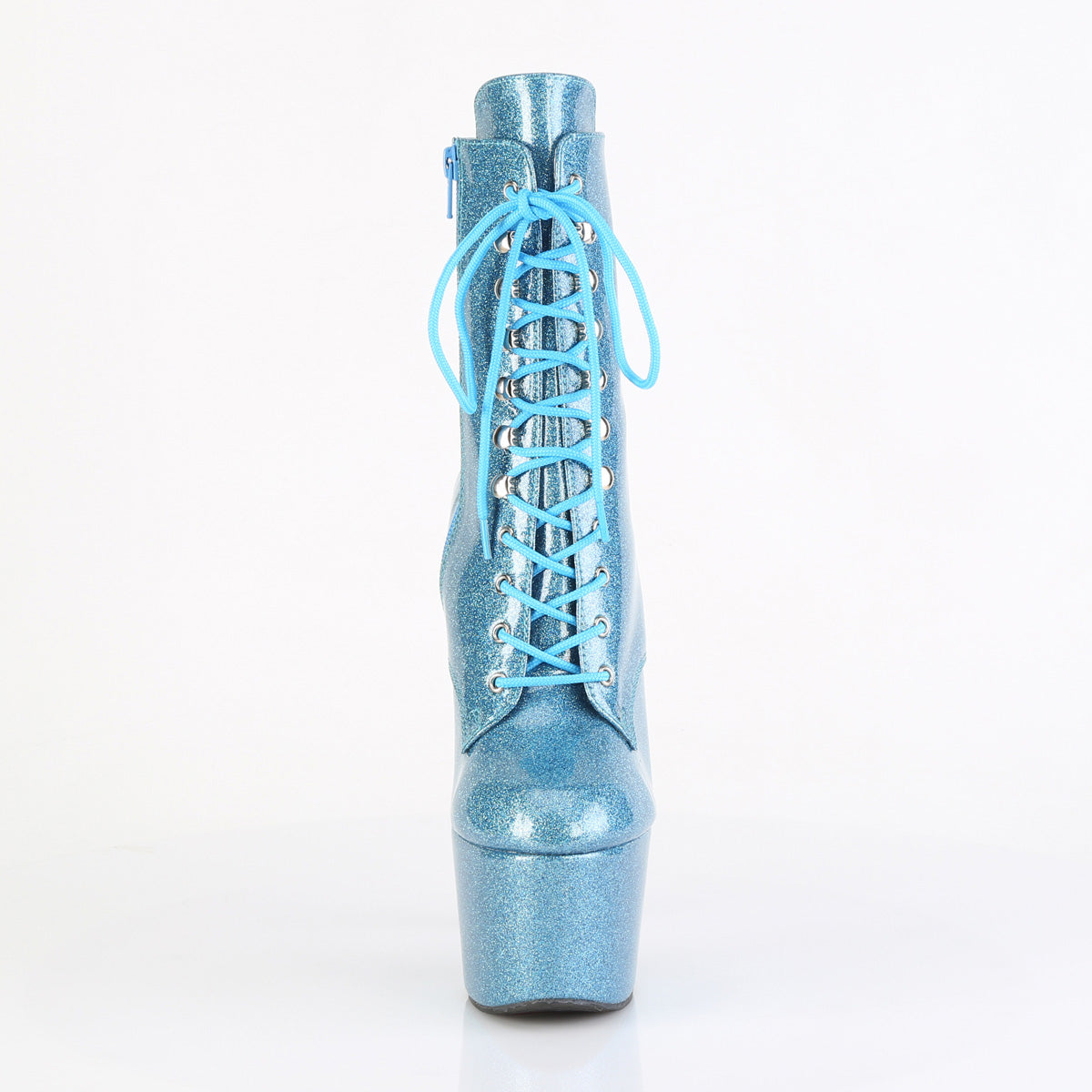 ADORE-1020GP *7" Heel, 2 3/4" PF Lace-Up Front Ankle Boot, Side Zip
